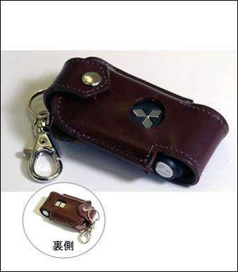 栃木レザースマートキーケース　ブラウン/グレーステッチ［後期2型］