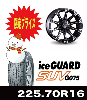 数量限定特価!モンスター&iceGUARD/G075 225/70R16セット 数量限定特価!モンスター&iceGUARD/G075 225/70R16セット